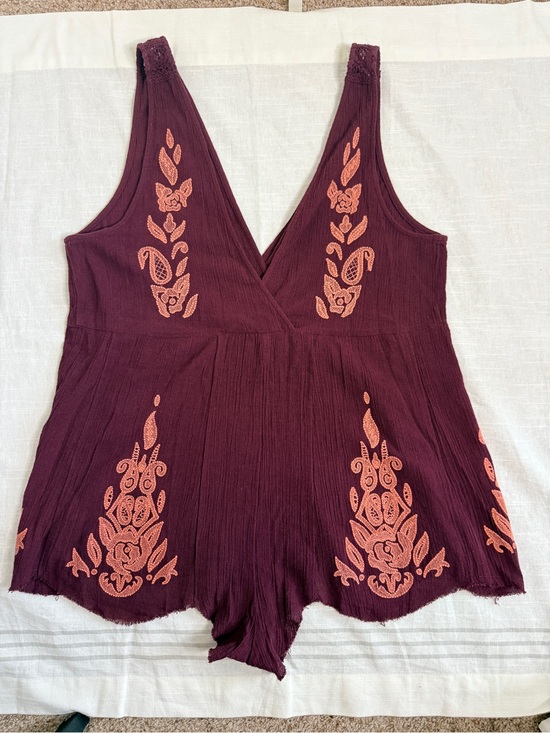 Intimately By Free People Pants - Free People Intimately Songbird Embroidered Gauze Romper M EUC